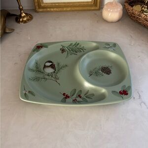 Pfaltzgraff Sage Green Winter Wood Ceramic Snack Plate